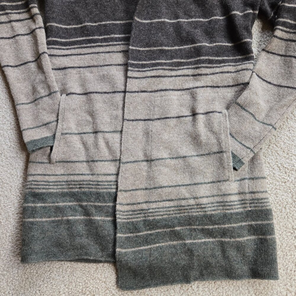 Toad & Co Heartfelt Hoodie Wool Striped Brown, Tan, Green - Picture 2 of 10